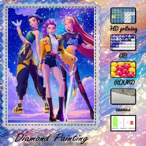 5D-DIY, velvet canvas, diamond art, diamond painting kit, Diamond Art Tools, future, cool, girls' group, Galaxy, AB diamonds, crystal diamonds, home decoration, special craft diamond art kit, DIY Kits