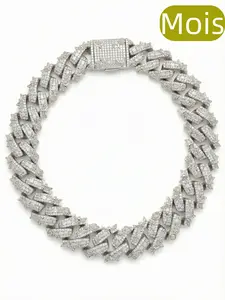 ②③Space ice 22MM Mois IcedOut Cuban Link Chain Necklace | Peace Dove & Rose Embossed Design | Solid metal Base with Moissanite | 22mm Width Hip Hop Jewelry for Men Women