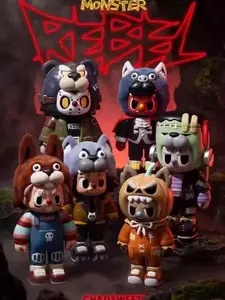 REBEL BEAR Monster Series Blind Box Figure | Spooky Cute Designer Toy Collectible，Perfect Gift for Horror & Toy Fans