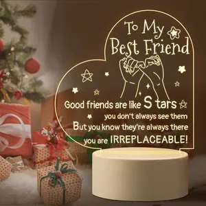 USB Acrylic Night Light, Creative Letter Pattern Decorative Light, Friendship Gifts for Bestfriend, Birthday Gift, Graduation Gifts, Going Away Gift