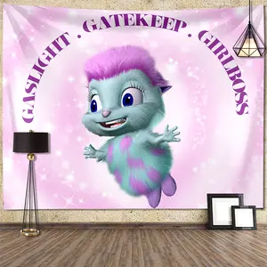 60in x 40in  home decor banner Wall Covering Bibble Meme Says Funny Pattern Tapestry Fabric Cartoon Fantasy Blanket Bedroom Decor Background Cloth Carpet Mats funny hanging poster fan bedroom living room gift