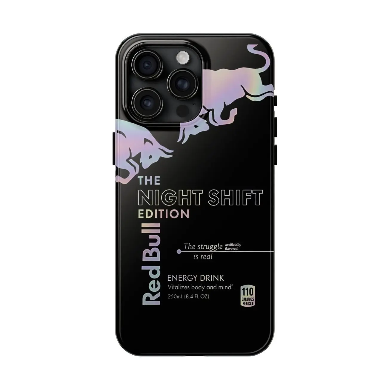 RedBull Night Shift Holographic Phone Case Compatible with iPhone 7, 8, X, 11, 12, 13, 14, 15, 16 17 & Samsung Galaxy S21, S22, S23 & S24 S25 series N