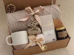 Sympathy Gift Basket, Hygge Gift Box with Blanket, Sending a hug, Thinking of you, bereavement gift, Encouragement gift, Thank You, Sunshine