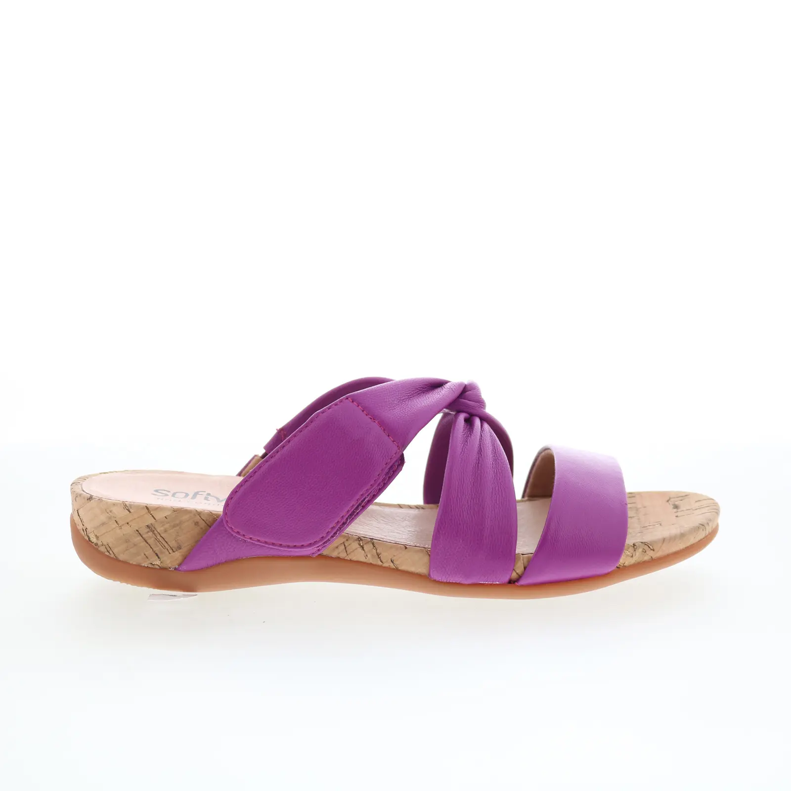 Softwalk Tallulah S2515-664 Womens Purple Leather Strap Slides Sandals Shoes