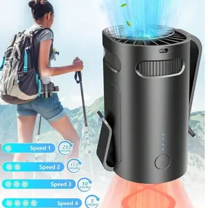 Clip-On Waistband Cooling Fan - 1/2 Pcs Mini Lightweight Rechargeable Handheld Device for Under-Shirt, Belt, Pants, Hanging Neck Use, Travel & Black Festive Party Gift (Home & Party Supplies), Handheld Portable Fan summerwins