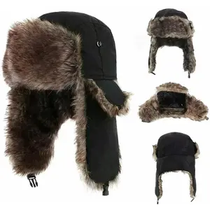 Men's Winter Trapper Hat - Warm & Windproof Design with Plush Faux Fur Lining, Cozy Ear Flaps for Superior Comfort - Ideal for Cold Weather Adventures & Outdoor Fun