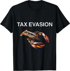 Cotton Short Sleeve Shirt, Tax Evasion Lobster Funny Sarcasm Oddly Specific Meme T-Shirt Adult size Streetwear,Menswear Casual Summer Tee,Fashion Gift