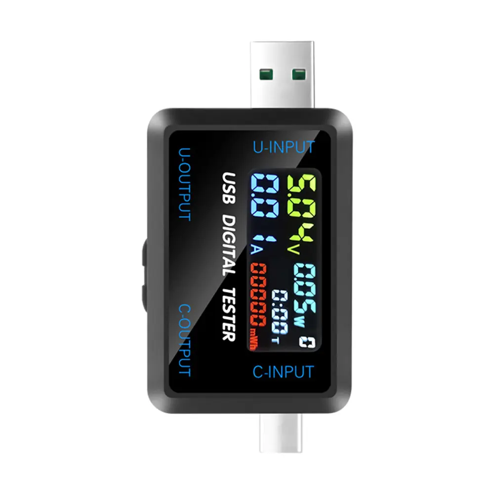 Digital Voltage Current Meter Power Capacity Tester USB Type-C Charger Detector Color Screen LCD Multimeter Electrical Testing  Device