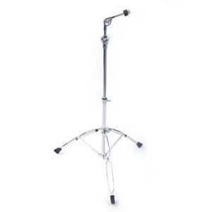 Heavy-Duty Chrome-Finish Steel Silver Cymbal Boom Stand, 21.6in Boom Arm, Dual Adjustable Heights (29.1-55.1in & 29.1-59.1in), Fits 14/16/18/20in Cymbals
