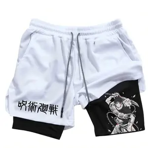 Anime Performance Shorts Toji Printed Men GYM Casual Sports Shorts Workout Runni