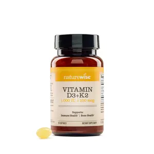 NatureWise Vitamin D3 + K2 (MK7) 100mcg with Organic Extra Virgin Coconut Oil - Mini Softgels - Supports Calcium Absorption, Bone & Immune Health - Non-GMO, Soy & Gluten-Free - USA Manufactured