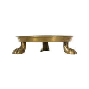 Round Clawfoot Dish — by Alice Lane Home Collection — Gold — for Home Decor, Candles, Jewelry, Perfume, Cosmetics, and Coffee Table