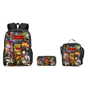 3Pcs Set dungeon crawler carl Backpack Set School Travel Casual Daily Student Laptop Bag with Pencil Case  Lunch Bag Lightweight Comfortable Design for Teens Great Back to School Gift for Novel Game Fans and Dungeon Crawler Carl Enthusiasts