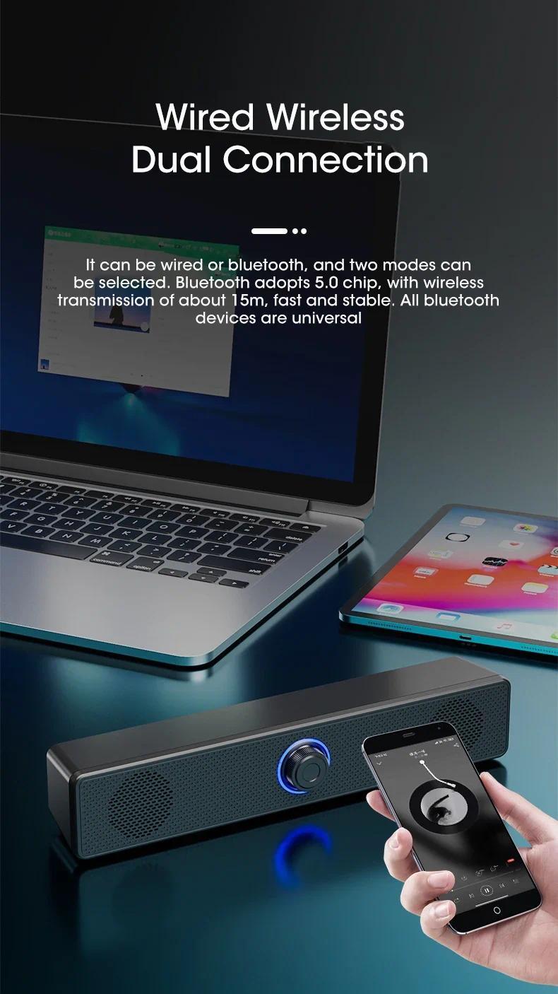 PC Soundbar Wired and Wireless Bluetooth frame Speaker USB Powered Soundbar for TV Pc Laptop Gaming Home Theater Surround Audio System PC Soundbar Wired and Wireless Bluetooth frame Speaker USB Powered Soundbar for TV Pc Laptop Gaming Home Theater Surround Audio System