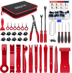 Nilight Trim Removal Tool 88Pcs, Auto Push Pin Bumper Retainer Clip Set Fastener Terminal Remover Tool Adhesive Cable Clips Kit Car Panel Radio Removal Auto Clip Pliers portable jump starter Automotive Repair  dealsforyoudays