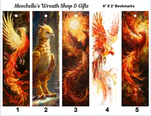 Rising Phoenix Themed Bookmarks with Glossy Finish - Unique Gift for Book Readers, Teachers, and Friends (2x6 inches)