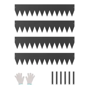 VEVOR Steel Landscape Edging, 5 Packs 39x 3 in Rust - Resistant Metal Landscape Edging, Bendable Garden Edging Border, Heavy Duty Lawn Edging, Easy - to - Install, Flower Bed Yard Pathway Divider Dark Gray