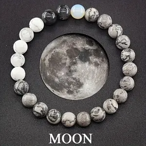 Unique Eight Planets Style Natural Stone Handcrafted Jewelry - Fashionable Accessory for Men and Women - Perfect Gift for Fathers Day, Anniversaries, and Special Occasions