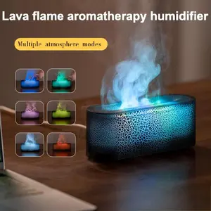 Lava Flame Aromatherapy Humidifier with Multiple Atmosphere Modes for Cozy Vibe Dry Air Solution Moisture Fragrance & Ambiance Ideal for Homes & Offices