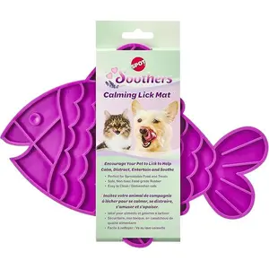 SPOT Soother Lick Mat-Licking Mat for Cats, Kittens, Medium and Large Dogs and Puppies, Food Grade Rubber, Anxiety Reliever, Dog Peanut Butter Lick Pad, Slow Feeder, 9.75inch, Fish