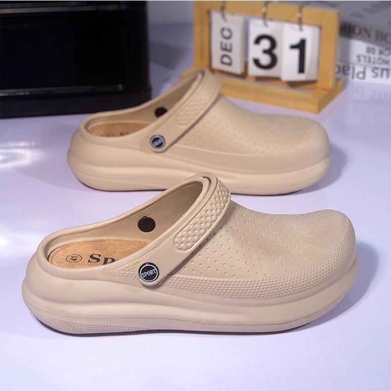 Women's Casual Closed-Toe Thick-Soled Non-Slip Slip-On Beach Footwear - Lightweight Comfortable Water Walking Shoes for Seaside, Pool, Summer Outdoor Use