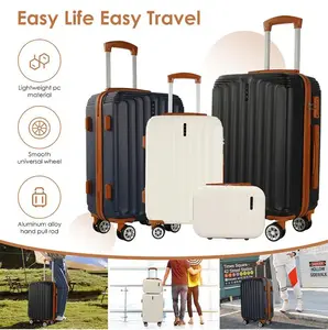 Luggage Sets (4/6/7/8/9pcs) with TSA Locks – Hardshell Lightweight Suitcase with Spinner Wheels, Travel Luggage for Family Trips, Durable & Stylish for Airport Travel