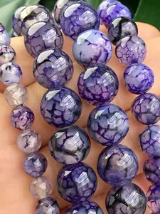 Natural Stone Dragon Pattern Beads, Loose Round Jewelry Making DIY Fashion Bracelet Accessories, 15 Inch Strand, 6/8/10mm Size Options