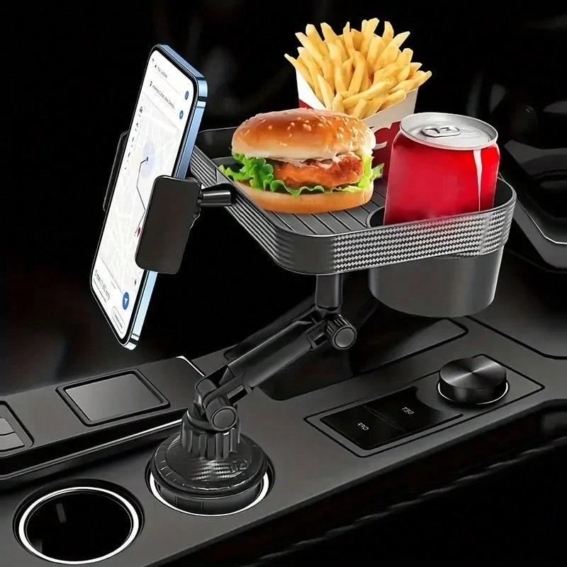 TAIMASI 1pc Versatile Car Tray - Integrated Cup Holder & Mobile Stand - Durable, For Easy Travel Dining And Organization