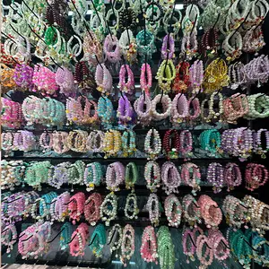 20pcs Set Colorful Glass Charm Bracelets with Fish Tail Butterfly Star & Moon Charms Multicolor Elastic Bands for Daily Wear Parties Bulk Wholesale or Use Durable Glass for Teenagers