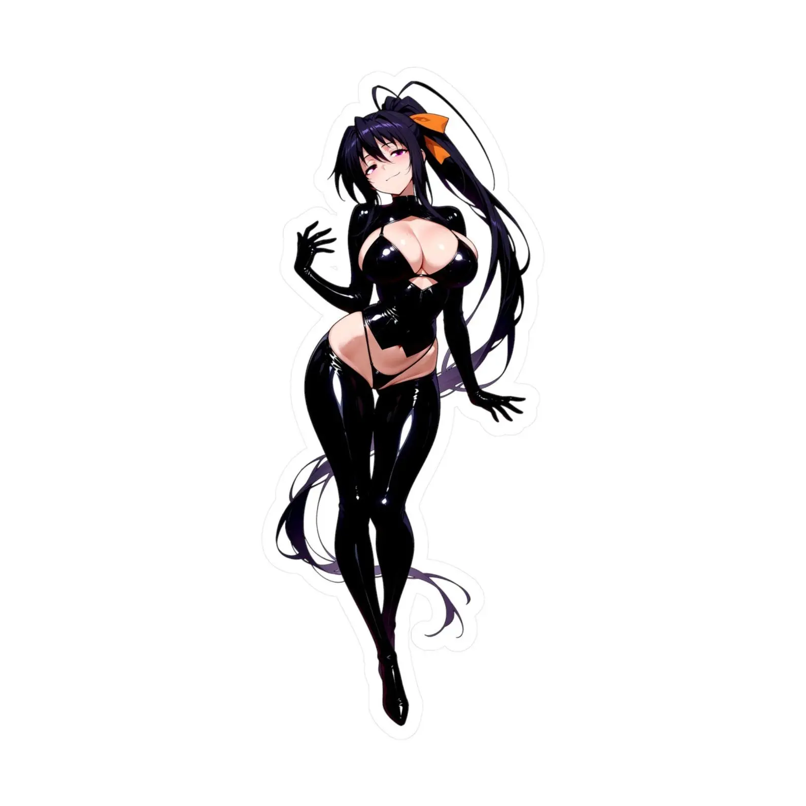 DxD Anime Sticker, Mysterious All-Black Outfit Decal, for Laptop, Phone Case, Notebook, Water Bottle, Fan Gift