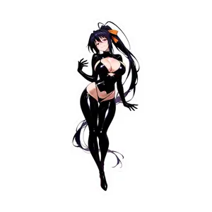 DxD Anime Sticker, Mysterious All-Black Outfit Decal, for Laptop, Phone Case, Notebook, Water Bottle, Fan Gift