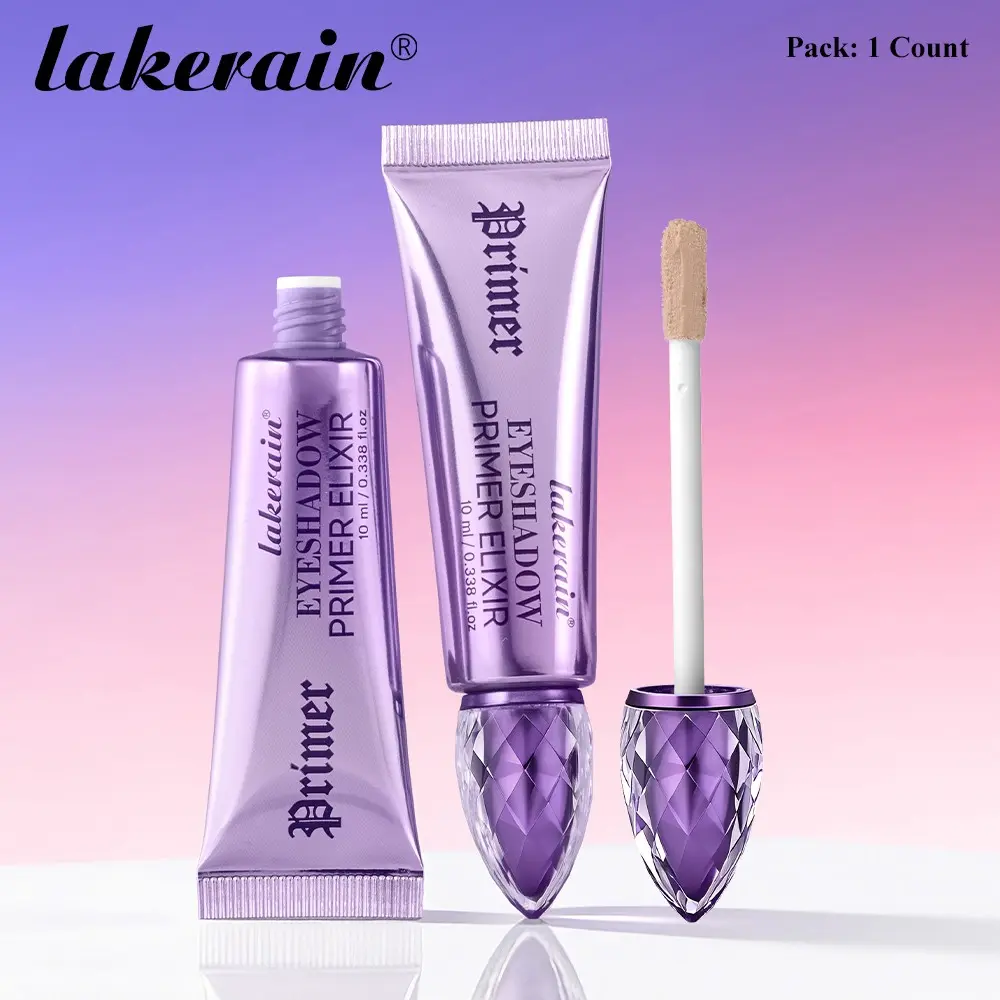 lakerain 1 Count Eyeshadow Primer Cosmetic, Long-lasting Wear, Waterproof and Smudge-proof, Enhances Eye Makeup Effect with a Hydrating, Lightweight Texture, Quick-drying and Non-sticky, Ensuring Seamless Eyeshadow Application