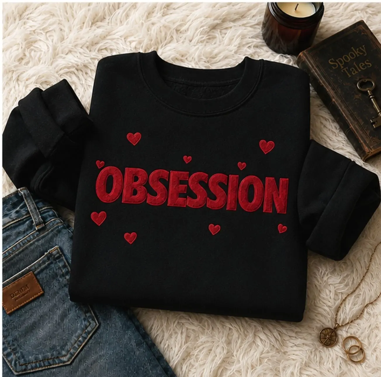 Obsession Embrodered Sweatshirts - Movie Sweatshirts - Halloween Shirts - Cotton Shirts - Best Gift
