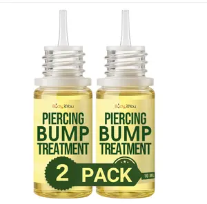 BodyJ4You Piercing Keloid Bump Removal - Natural Oil Piercing Bump Treatment - Nose Septum Belly Ear Cleaner Soothing Skin Recovery Solution - Safe Care New Piercing Reduce Scars - 2 x 0.33 Fl Oz