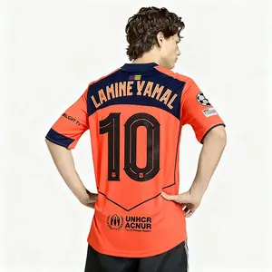 10# Lamine Yamal Orange Short Sleeve Soccer Jersey Fans