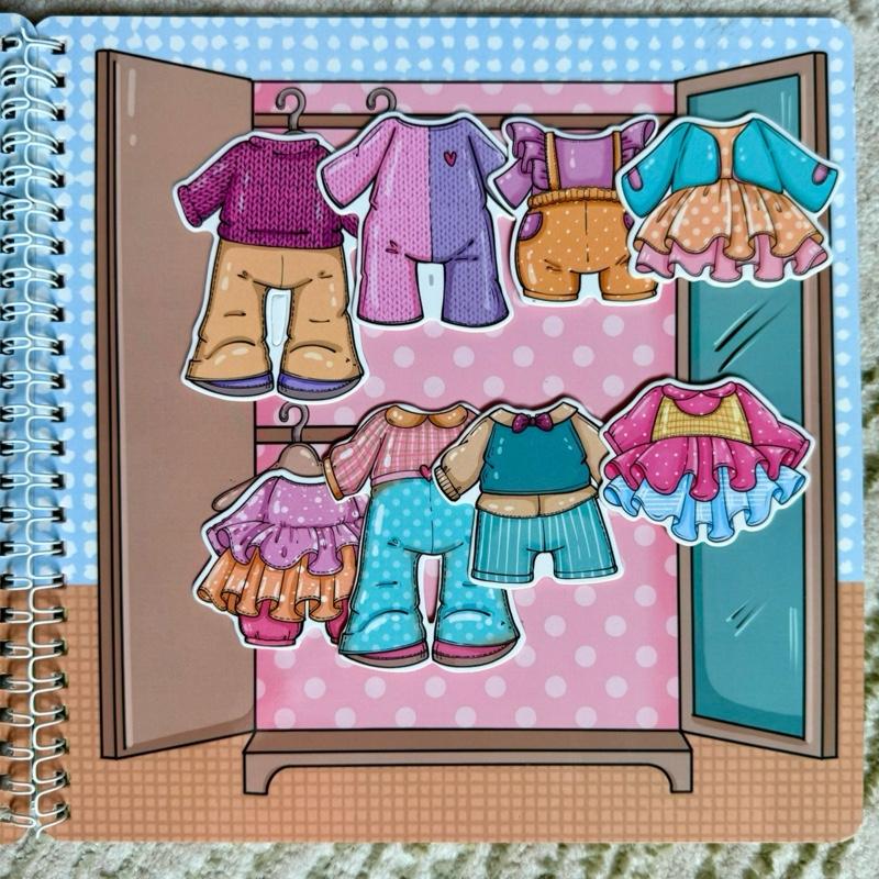 Gnome Whispers – Paper Dolls Activity Book (Velcro Dress-Up, 2 Dolls, 56 Accessories) | Spring Acorn