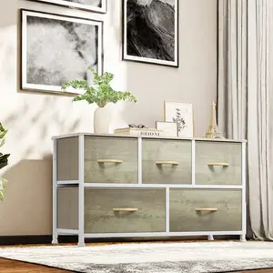 Yitahome Dresser for Bedroom with 5 Drawers, TV Stand Fabric Dresser, Dressers & Chests of Drawers, Organizer Unit Storage Tower for Bedroom,Living Room,Closets,Wide Dresser,Girls,Bedroom Furniture,Storage Bin Cabinet,Storage Shelf