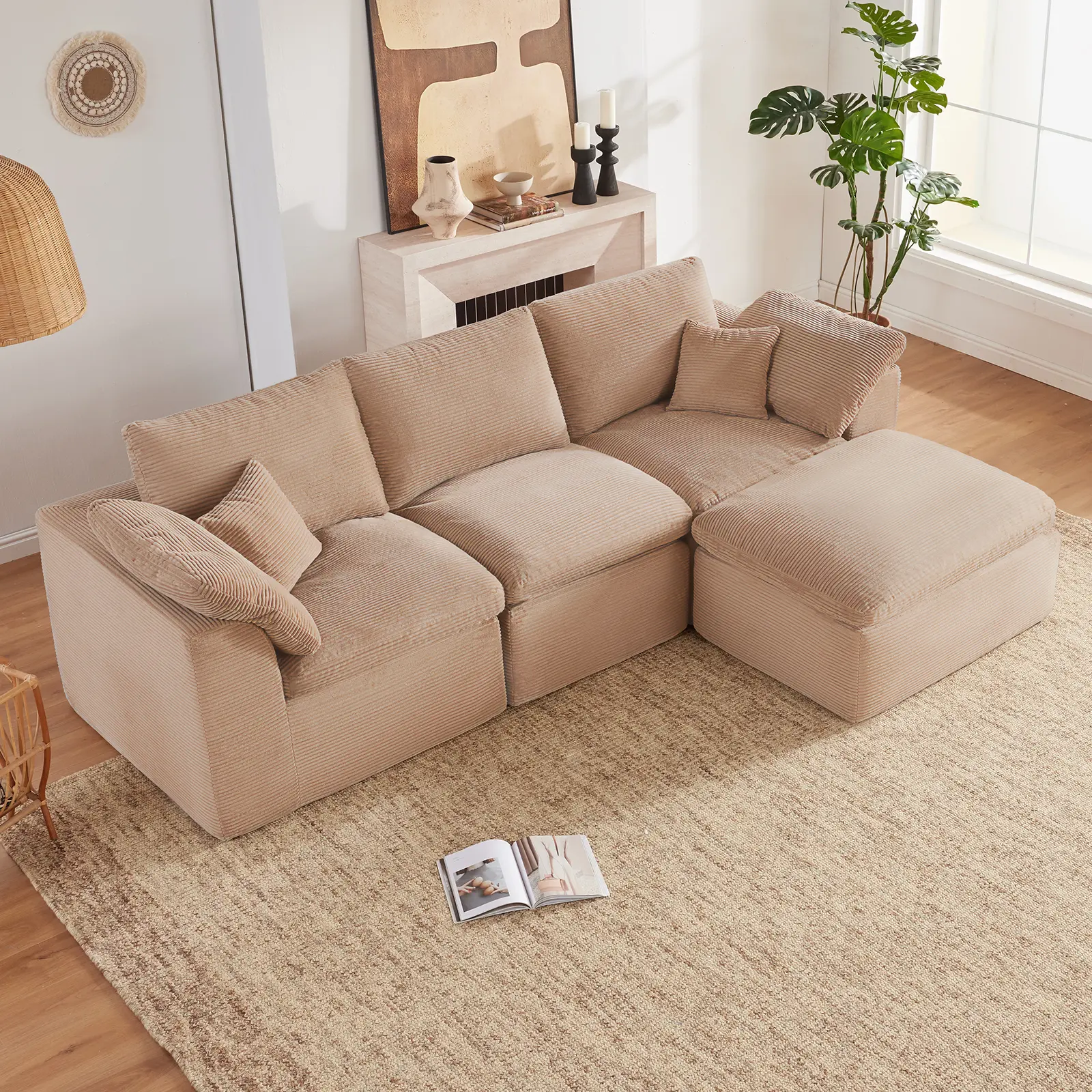 Camel-3Seats+2Ottoman