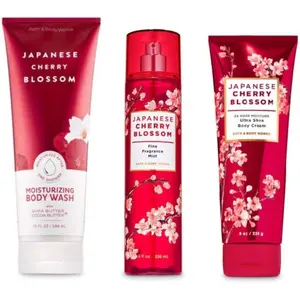 SALE - Bath and Body Works - Japanese Cherry Blossom - Moisturizing Body Wash, Fine Fragrance Mist and Ultra Shea Body Cream - 3 pc - Gift Set (2020))