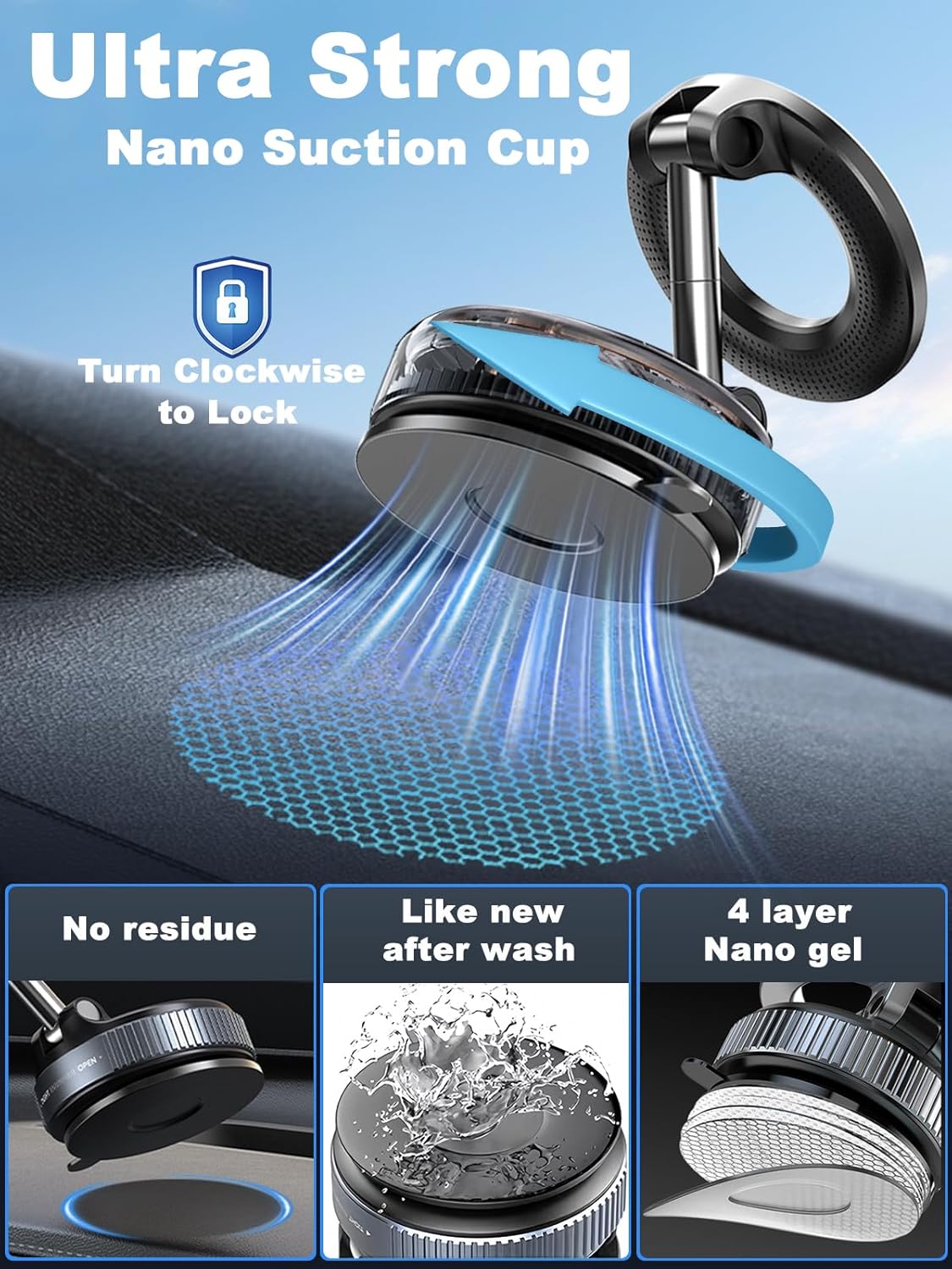 【FathersDayGift】Guccqueen 2.0 Foldable Magnetic Car Phone Mount - 20 N52 Magnets, Vacuum Suction Cup with Heat-Resistant Nano-Adhesive Base for MagSafe Phones, Cars, Tools And Gadgets 【FathersDayGift】Guccqueen 2.0 Foldable Magnetic Car Phone Mount - 20 N52 Magnets, Vacuum Suction Cup with Heat-Resistant Nano-Adhesive Base for MagSafe Phones, Cars, Tools And Gadgets