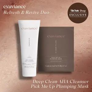 EXUVIANCE Refresh and Revive Duo | Deep Clean AHA Cleanser + Pick Me Up Plumping Mask