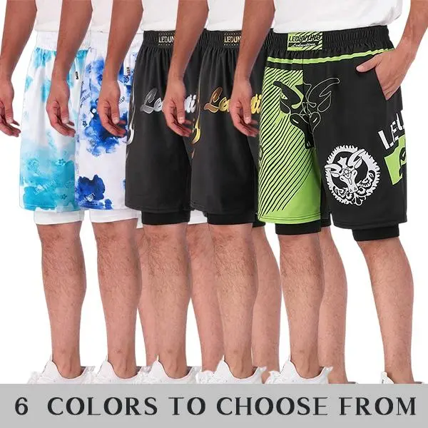 Men's 2-in-1 Athletic Shorts, Quick-Dry Gym Running Shorts with Liner, Training Shorts for Boxing and MMA, Lightweight Workout Sportswear for Men