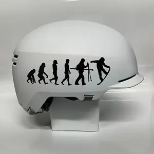 1PC "Ski Evolution Fun Sticker Creative Line Design Suitable for Ski Helmets, Snowboards, Outdoor Motorcycle Shells Creates Sports Vibe Lights Up Gear Appearance Fits Various Outdoor Items Sports Style Decoration Preferred"