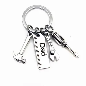 DIY Stainless Steel Father's Day Keychain Hammer Screwdriver Wrench Daddy Tool Father's Day Gift