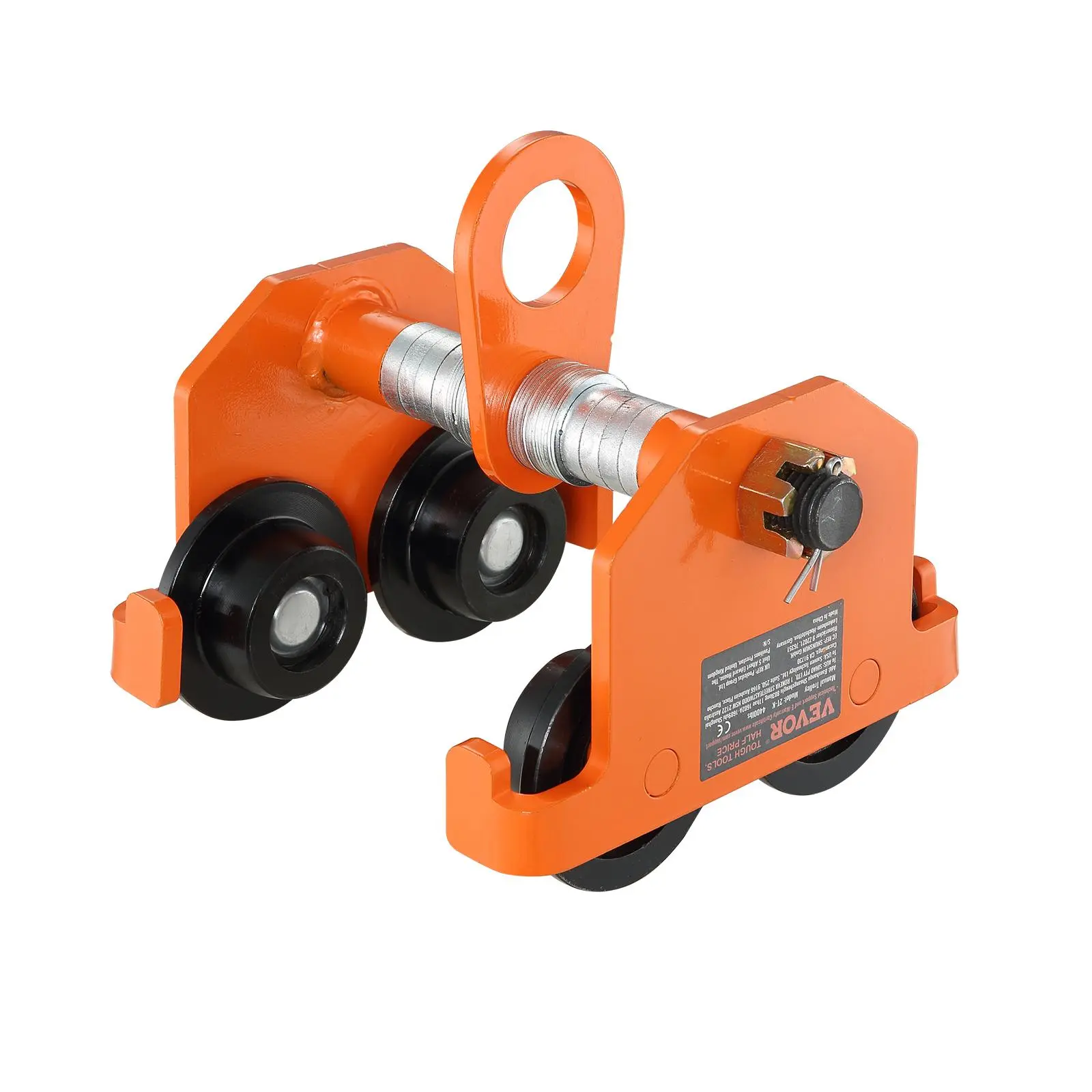 【summerfinds】VEVOR Manual Trolley, 6600 lbs/3 Ton Load Capacity, Push Beam Trolley with Dual Wheels, Adjustable for I-Beam Flange Width 2.5" to 8", Heavy Duty Alloy Steel Garage Hoist for Straight Curved I Beam