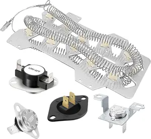 【Upgraded】DC47-00019A Dryer Heating Element Replacement for Samsung dv42h5000ew/a3 dv45h7000ew dve50m7450w/a3 - DC96-00887A DC47-00016A Thermal Fuse & DC32-00007A DC47-00018A Thermostat