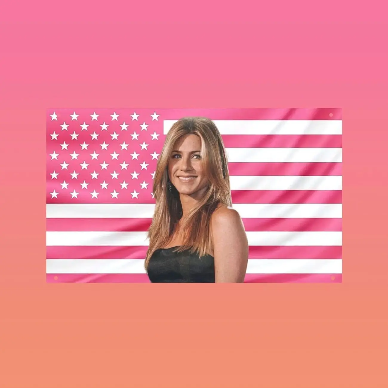 Jennifer Aniston Rachel Green Flag | Friends TV Show Wall Tapestry | Sitcom Bedroom Decor | 90s TV Fan Gift Banner
