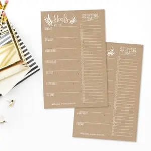 Hadley Designs Meal Planners 25 Sheets Home Organization Calendar Health 5.5 x 8.5 Inches Self Adhesive Shopping List Notepad Portable Made in USA