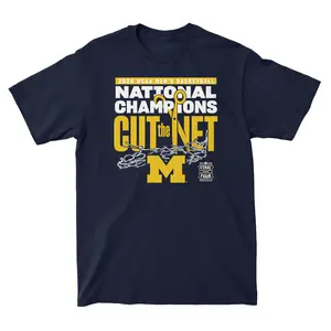 Michigan Wolverines 2026 NCAA National Champions Cut The Net T-Shirt, Retro Basketball Graphic Tee Unisex Streetwear Style, Gift for Fans, College Basketball Lovers