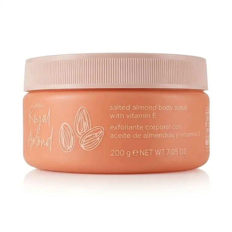 Jafra Royal Almond Salted Almond Body Scrub with Vitamin E 200g Exfoliating Moisturizing Body Care